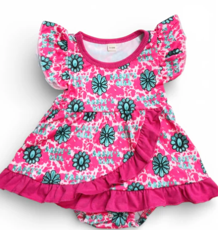 "Daddy's Girl" Concho printed baby bodysuit w/snaps