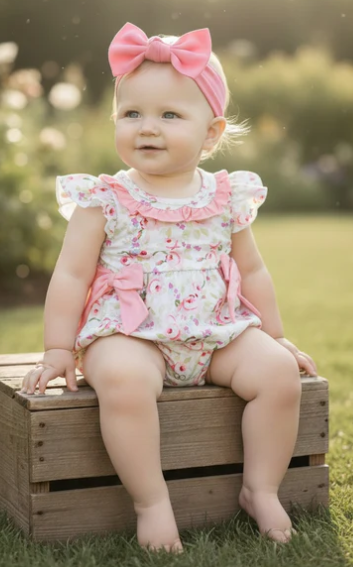 Pastel multi color floral printed romper.